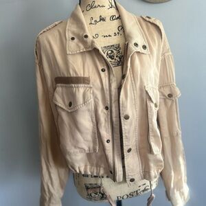 BKE Cream Utility Jacket Lightweight Collared‎ Design